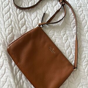kate spade Brown Leather Pebbled Crossbody Messenger Bag